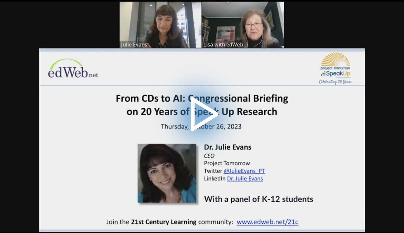 From CDs to AI: Congressional Briefing on 20 Years of Speak Up Research edLeader Panel recording screenshot